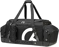 TRAILKICKER Extra Large Ice Hockey Bag - Durable 600D Duffel with Skate Pockets, Helmet Sack & Stick Strap, 38.5" Black