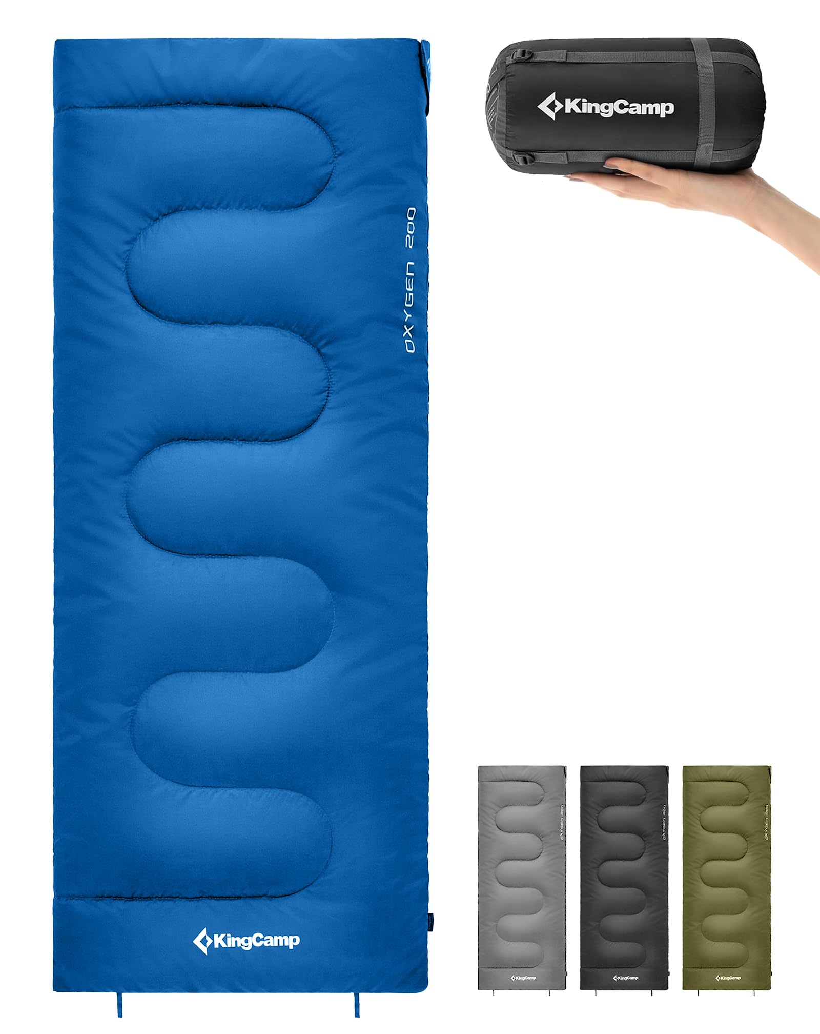 KingCamp Saco de Dormir Ligero, portátil, Impermeable, cómodo para Clima frío, mochilero, Camping, Senderismo