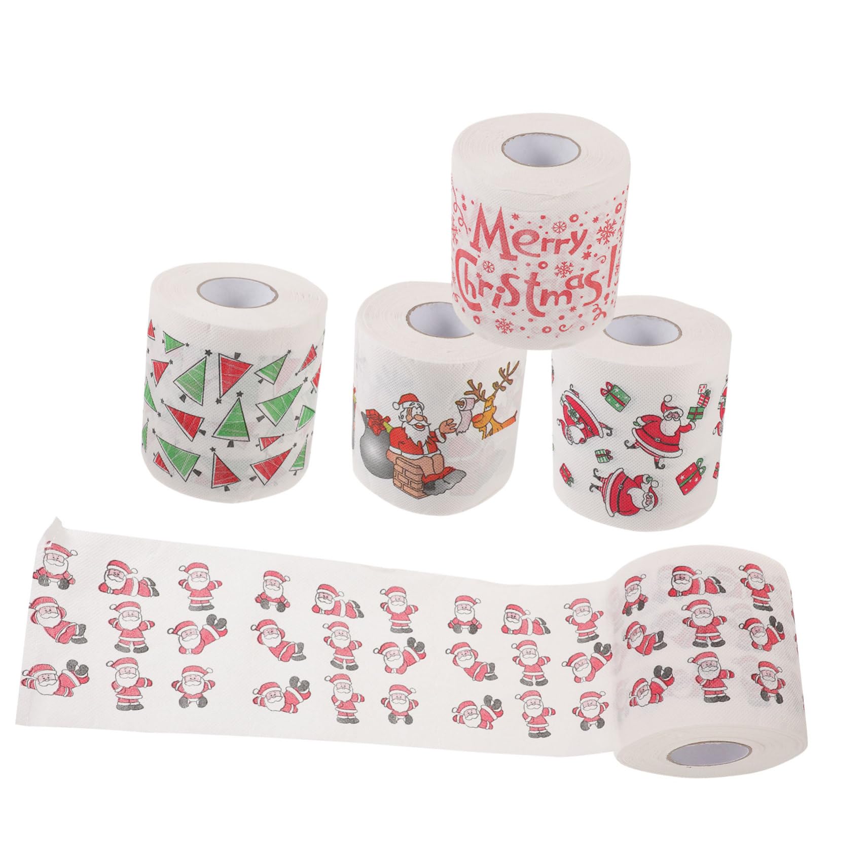 5 Tovaglioli Natalizi Igienica Spessa e Assorbente con Disegni Festivi Albero e Regali per Cucina e Natale
