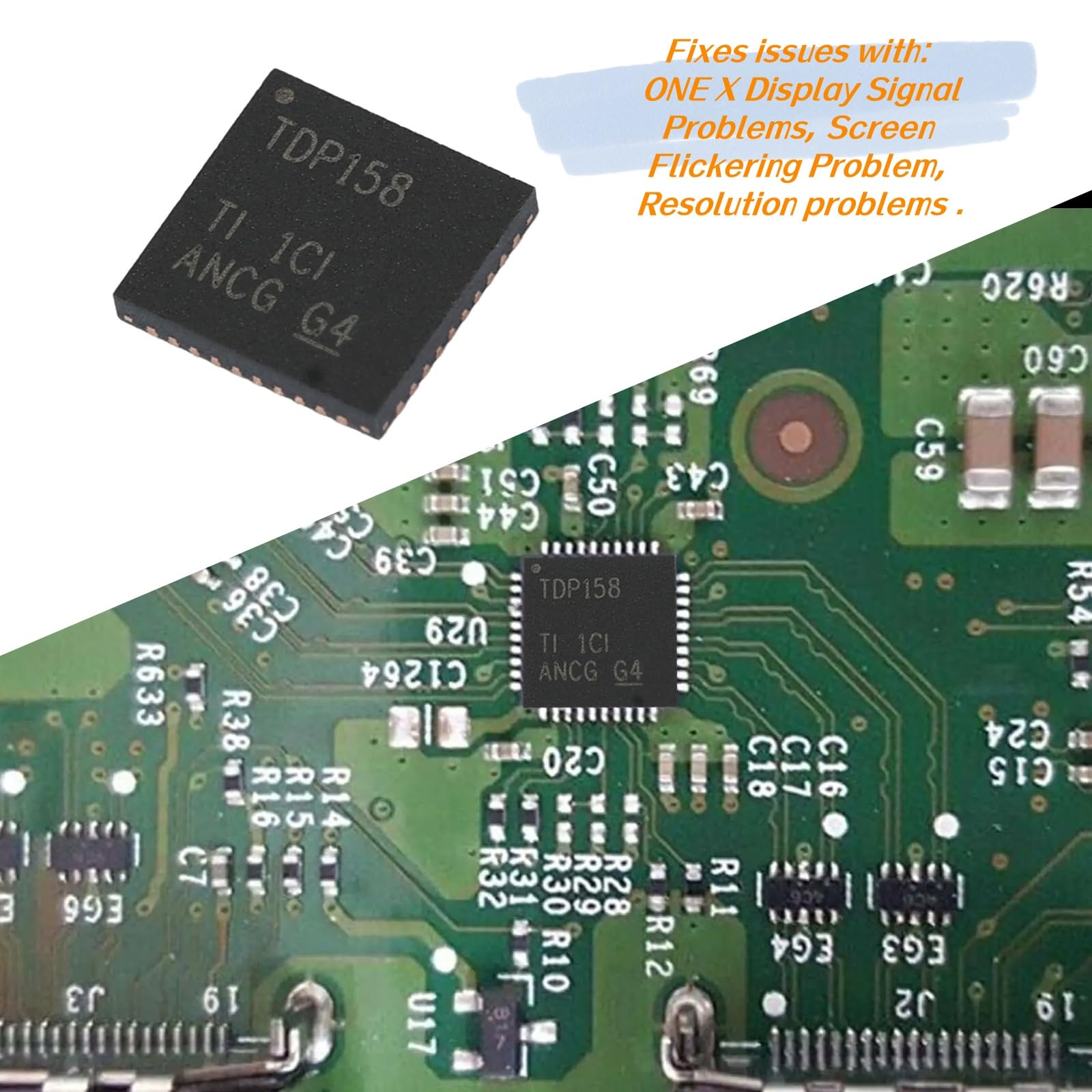 Ruimou TDP158 Puce HDMI Puce de contrôle HDMI Retimer IC Compatible avec la pièce de rechange pour console Xbox ONE X