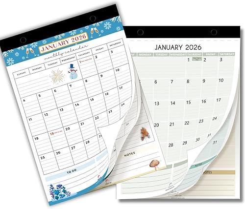 Strive Zen - Calendarios magnéticos para nevera 2023-2024, bloc de calendario magnético para refrigerador, agenda, tamaño A5, perfectos para