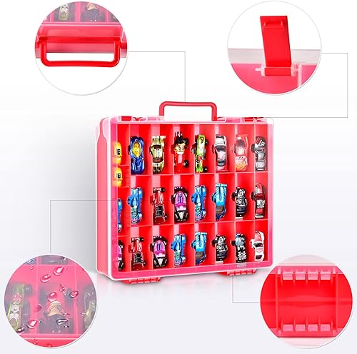 Miniatura 3 de FULLCASE Organizador de juguetes de almacenamiento compatible con Hot Wheels Car, contenedor para coches de fósforos, mini juguetes, muñecas