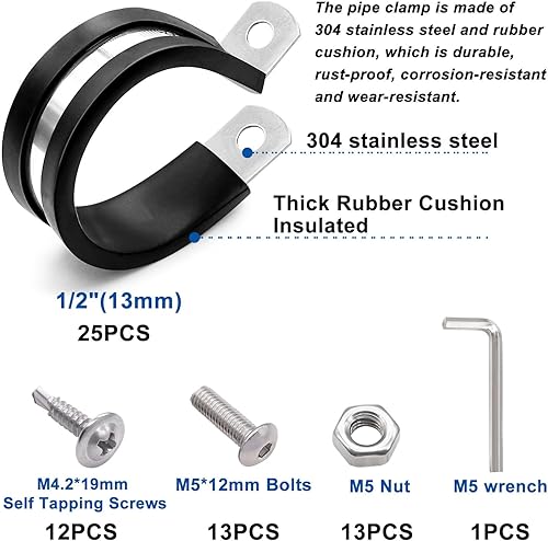 Miniatura 2 de Taiss Kit surtido de 270 abrazaderas de cable, 10 tamaños de 14 pulgadas, 516 pulgadas, 38 pulgadas, 12 pulgadas, 58 pulgadas, 34 pulgadas, 1-14