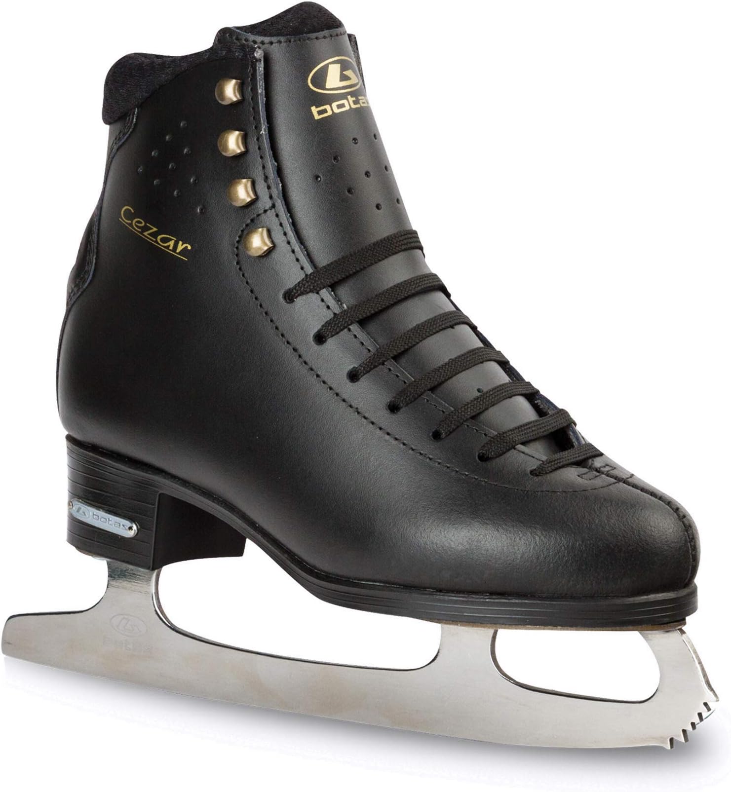 Botas - Model: CEZAR/Made in Europe (Czech Republic) / Figure Ice Skates for Men, Boys/Leather Stretchy Cuff/Spirit Blades