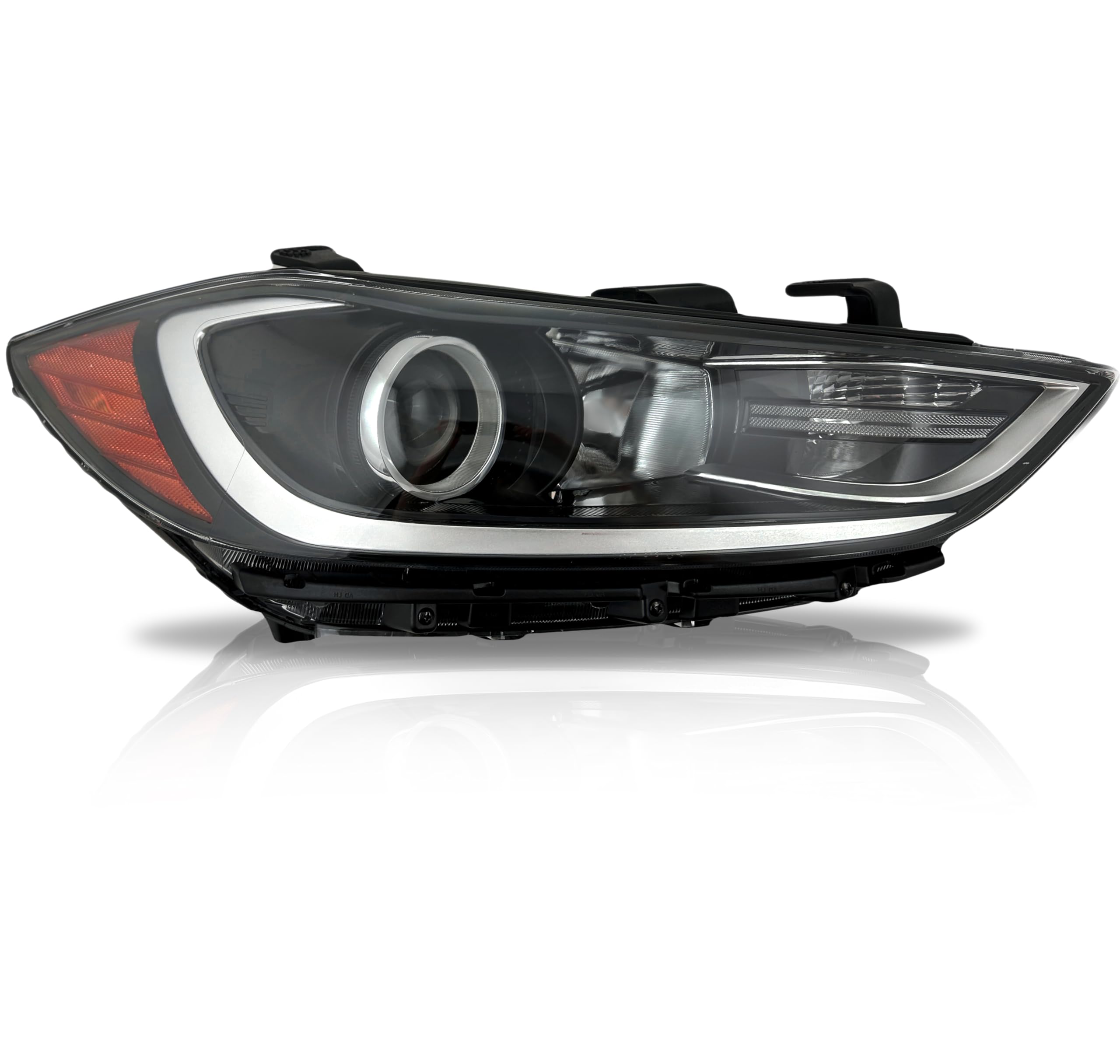ALLIGATOR AUTO LIGHTS Headlight Assembly Compatible With Hyundai Elantra 2017-2018 Headlamp with Bulbs, Right/Passenger Side