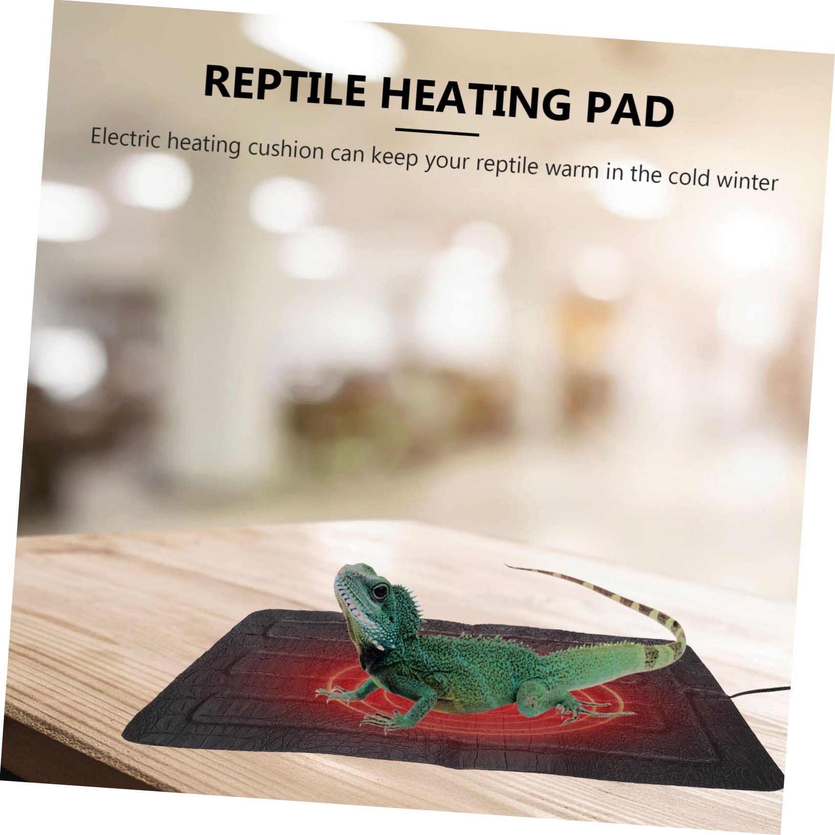 Toddmomy Alfombrilla Térmica Calefacción Eléctrica de Cuero Negro Mantiene Reptiles Calientes para Reptiles y Pequeños Animales Adecuado para Terrarios y Uso al Aire Libre