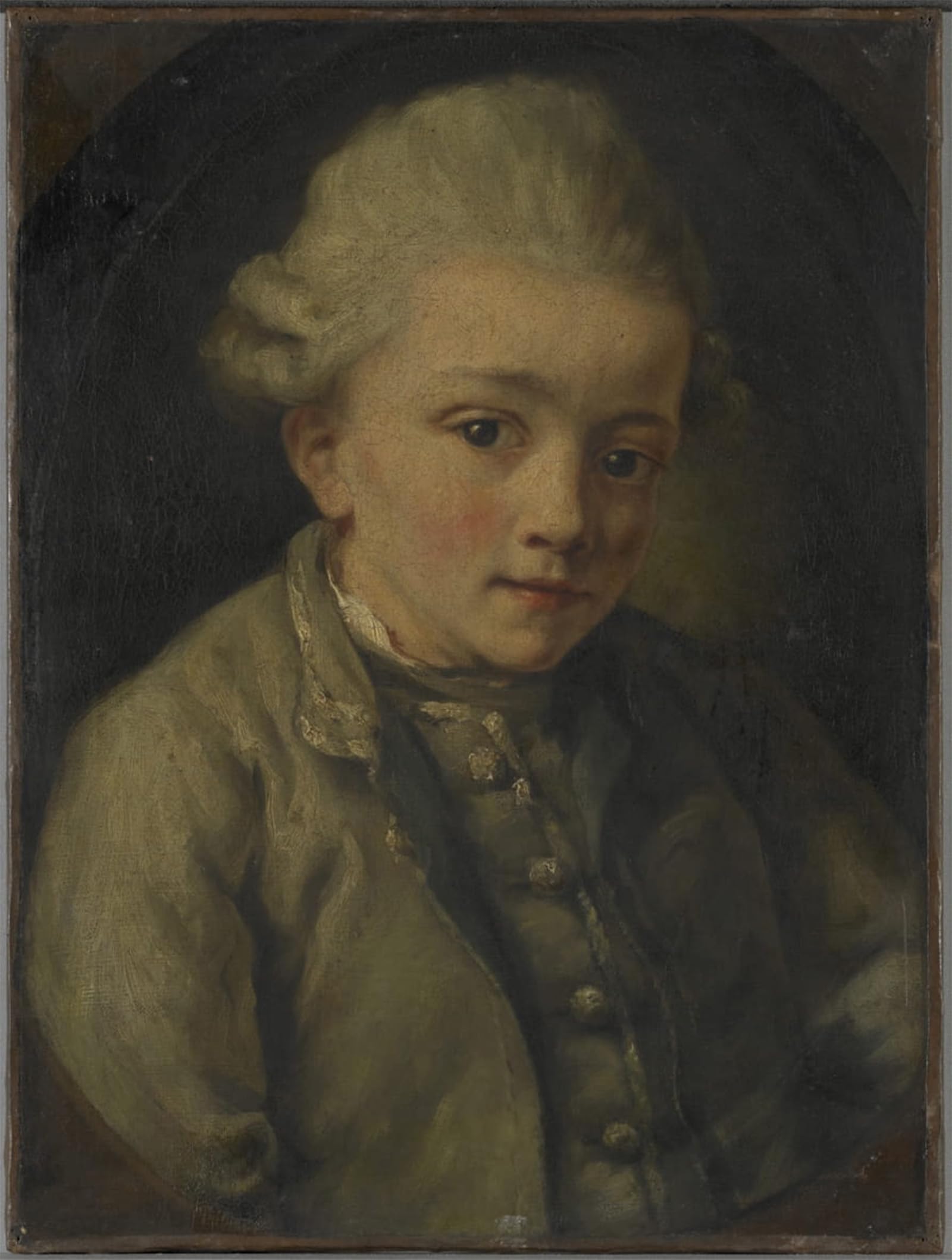 RZHRHJES Retro Picture Portrait Oil Painting Modern Wall Artwork Mozart by Jean Baptiste Greuze Canvas Poster for Office Decor 60x90cm