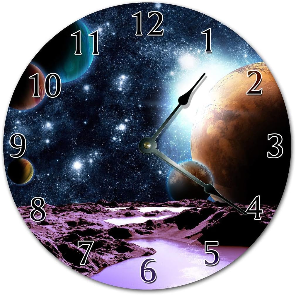 10.5" Beautiful Galaxy Photo Clock - Astronomy Clock - Large 10.5" Wall Clock - Home Decor Clock