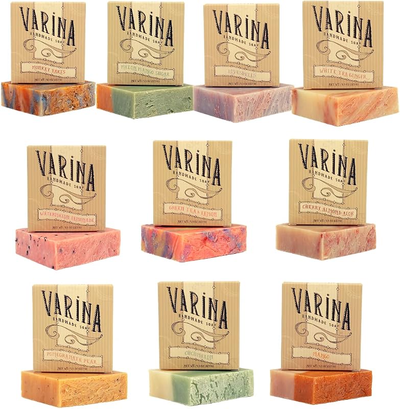 Varina Sabonete em Barra com Variedade de Fragrâncias Frutadas, Pacote com 10