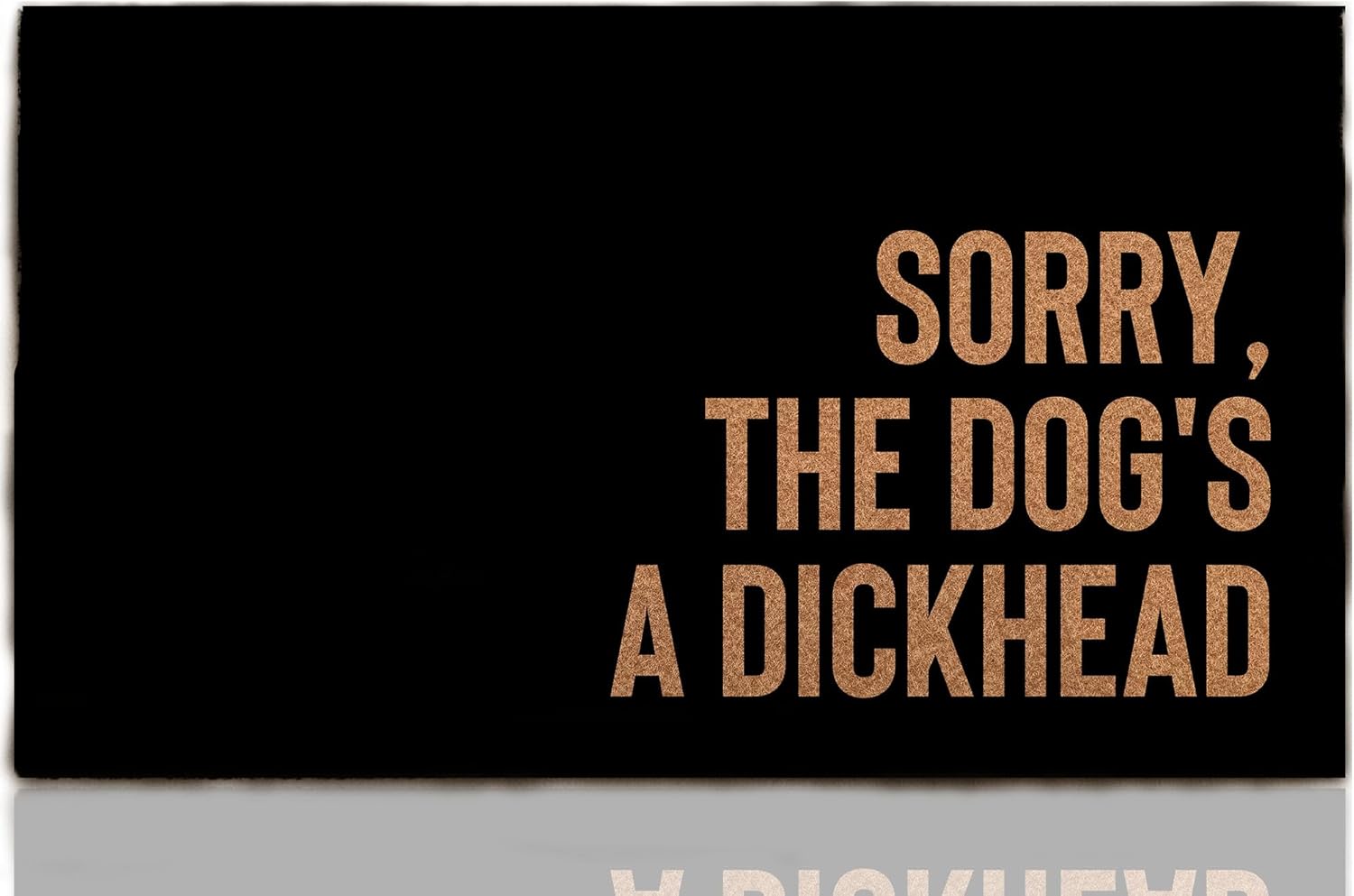 Faux Coir The Dog's a Dickhead Funny Welcome Mat, 30x18 Inch Outdoor Entrance Rug, Washable Custom Doormat for Porch