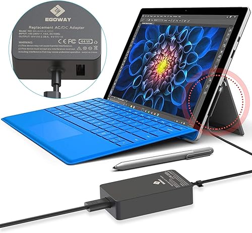 Miniatura 4 de E EGOWAY Adaptador de corriente para cargador Surface Pro de 44 W compatible con Surface Pro X Pro 7 Pro 6 Pro 5 Surface Laptop 3 2 1 Surface Book y