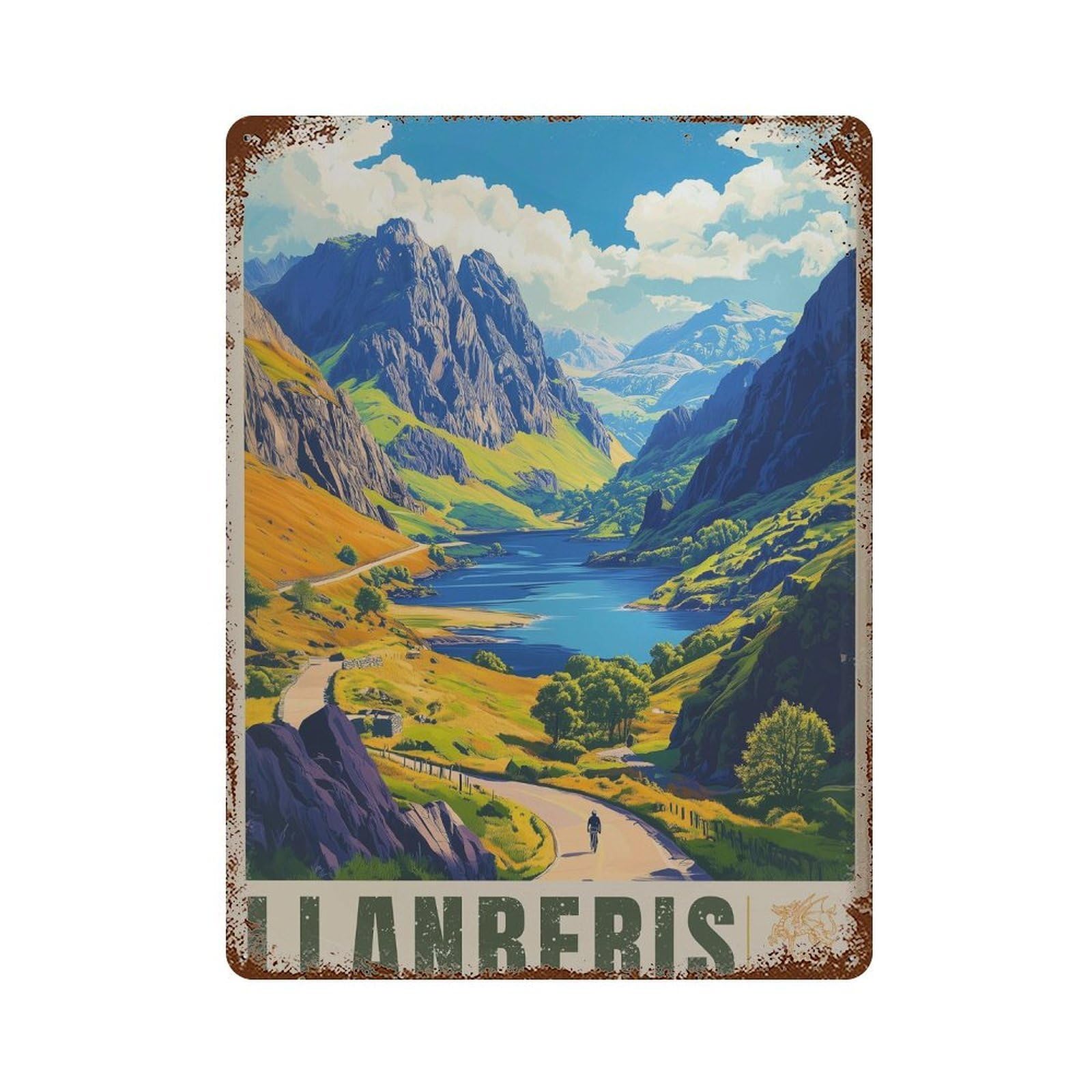 xiaoxiaoshen Llanberis Pass Travel Snowdonia Wales Wall Decor Art Metal Tin Poster Modern Home Decor Art Home Bar Shop Decorations Vintage Sign 40x30cm