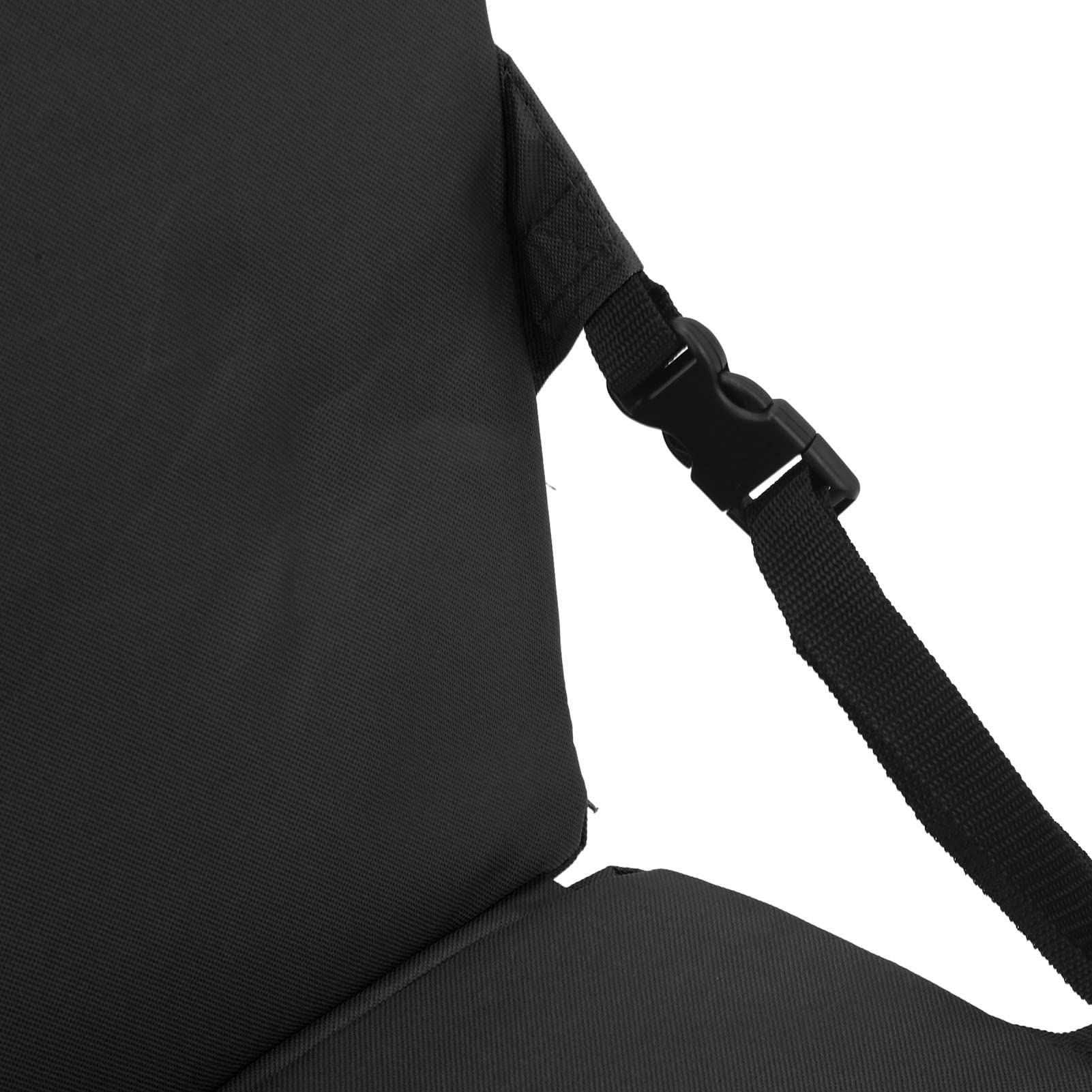 Alvinlite Coussin De Siège De Stade Portable, Siège De Gradin avec Support Dorsal Rembourré, Chaise Pliable D'extérieur avec Dossier, 1 Paquet(Noir)