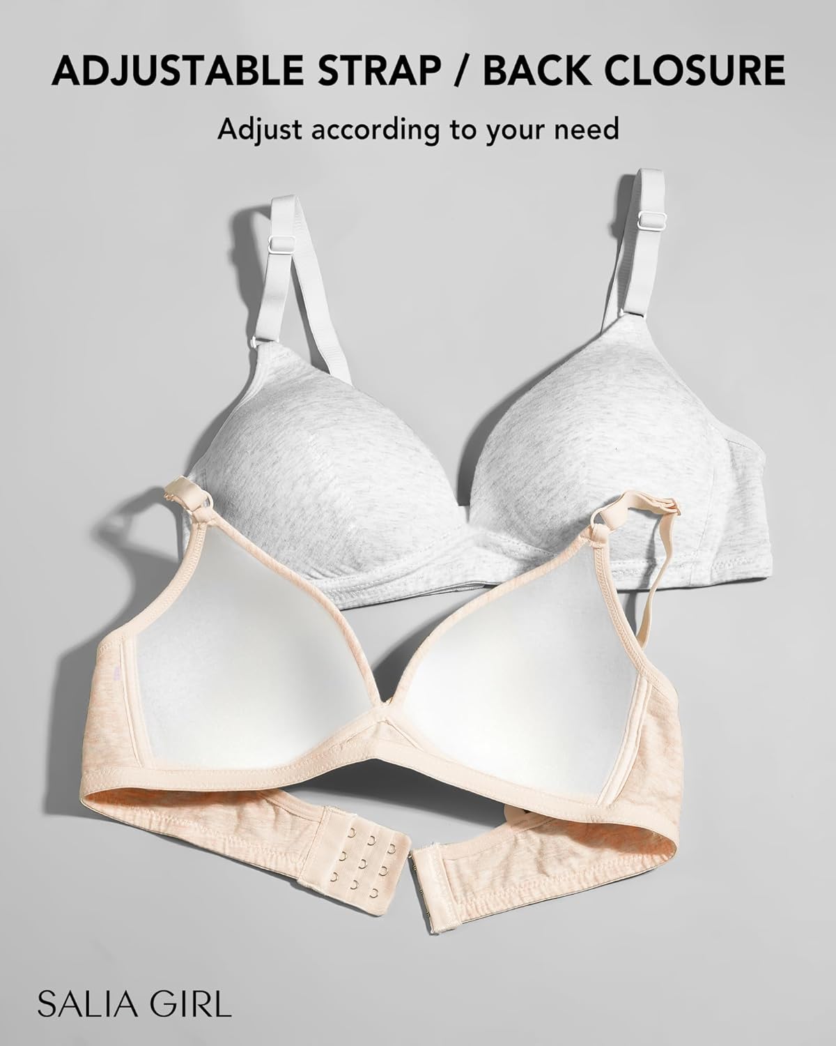 SALIA GIRL Soft Padded Bras for Girls & Teens 12-14, No Wires Cotton Developed Training Bras - Image 5