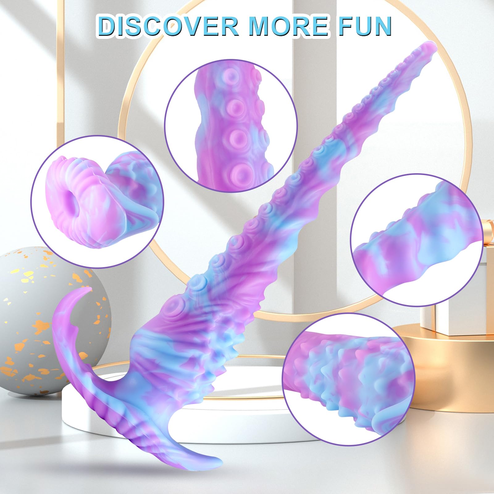 Long Dildo Huge Anal Plug 13.78 Inch Anal Adult Toy, Monster Fantasy Knot Dildos Bringing Deep Pleasure Soft Liquid Silicone Butt Plug G-Spot Stimulation and Prostate Orgasm Sex Toy for Men and Women