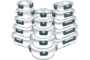 VERONES Glass Meal Prep Containers Set