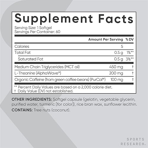 Miniatura 2 de Sports Research Magtein Magnesium L-Threonate Cápsulas (2000 mg, 90 cápsulas), vitamina D3 + K2 vegana con aceite de coco orgánico (5000iu VIT. D