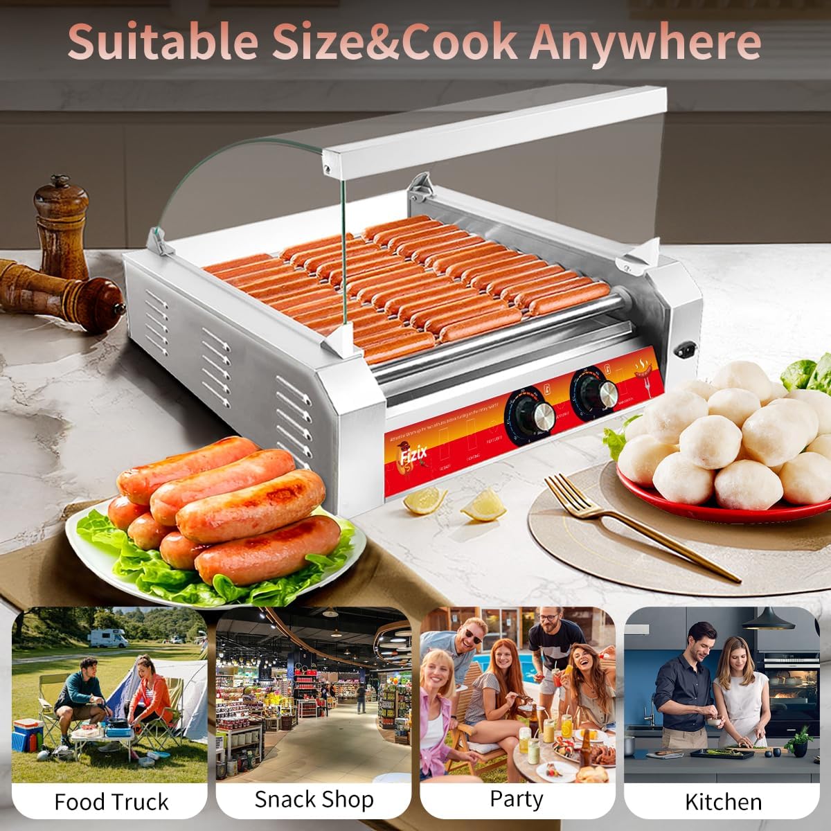 Hotdog Roller Grill Stainless Steel Hot Dog Roller Grill