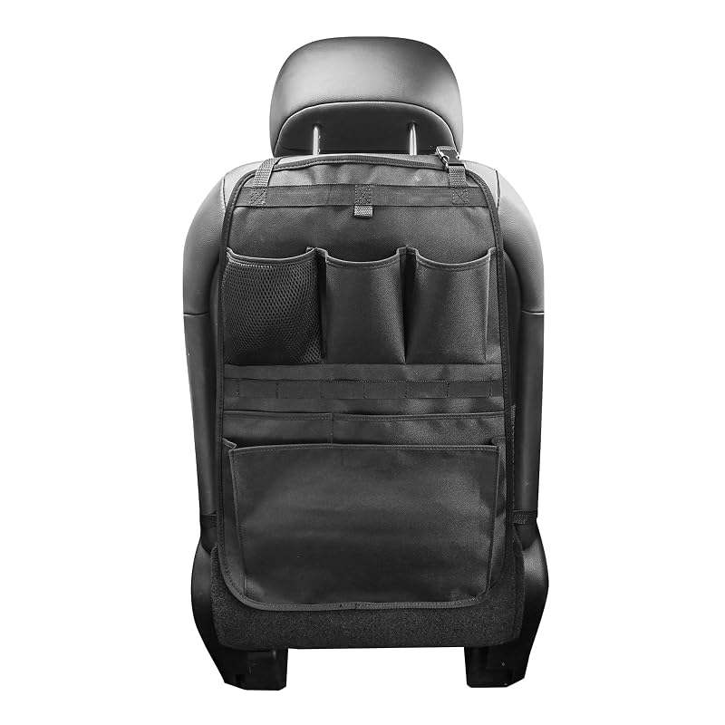Organizador para Encosto de Banco Automotivo com 6 Compartimentos Jinpinzhi Preto