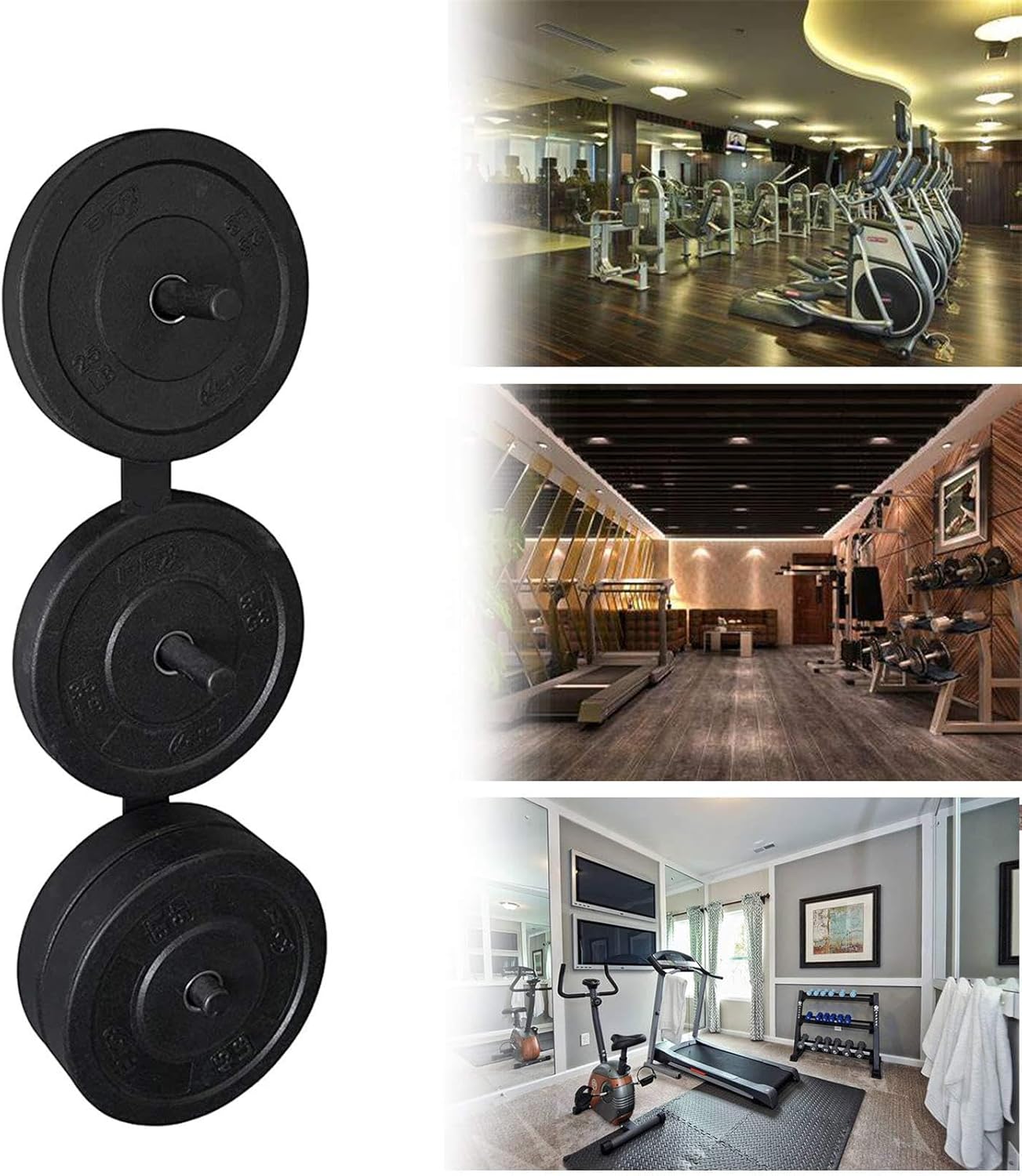 Olympic Weight Plate Rack for Wall Installation, Home Steel Bumper Plate Wall Shelves, Portable Gym Save Space Storage Shelves