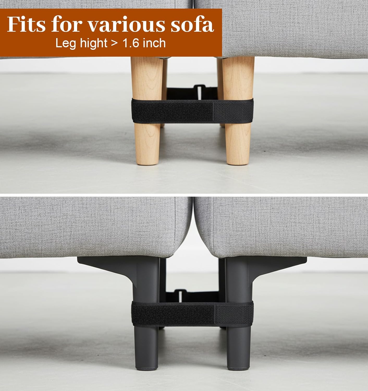 12Pcs Sectional Couch Connectors, Universal Couch Connectors Clamps for Modular Sectionals Tie for Make Couches Stay Connector, Securely Fasten Sofa Legs Together, Easy to Install & No Tools Required