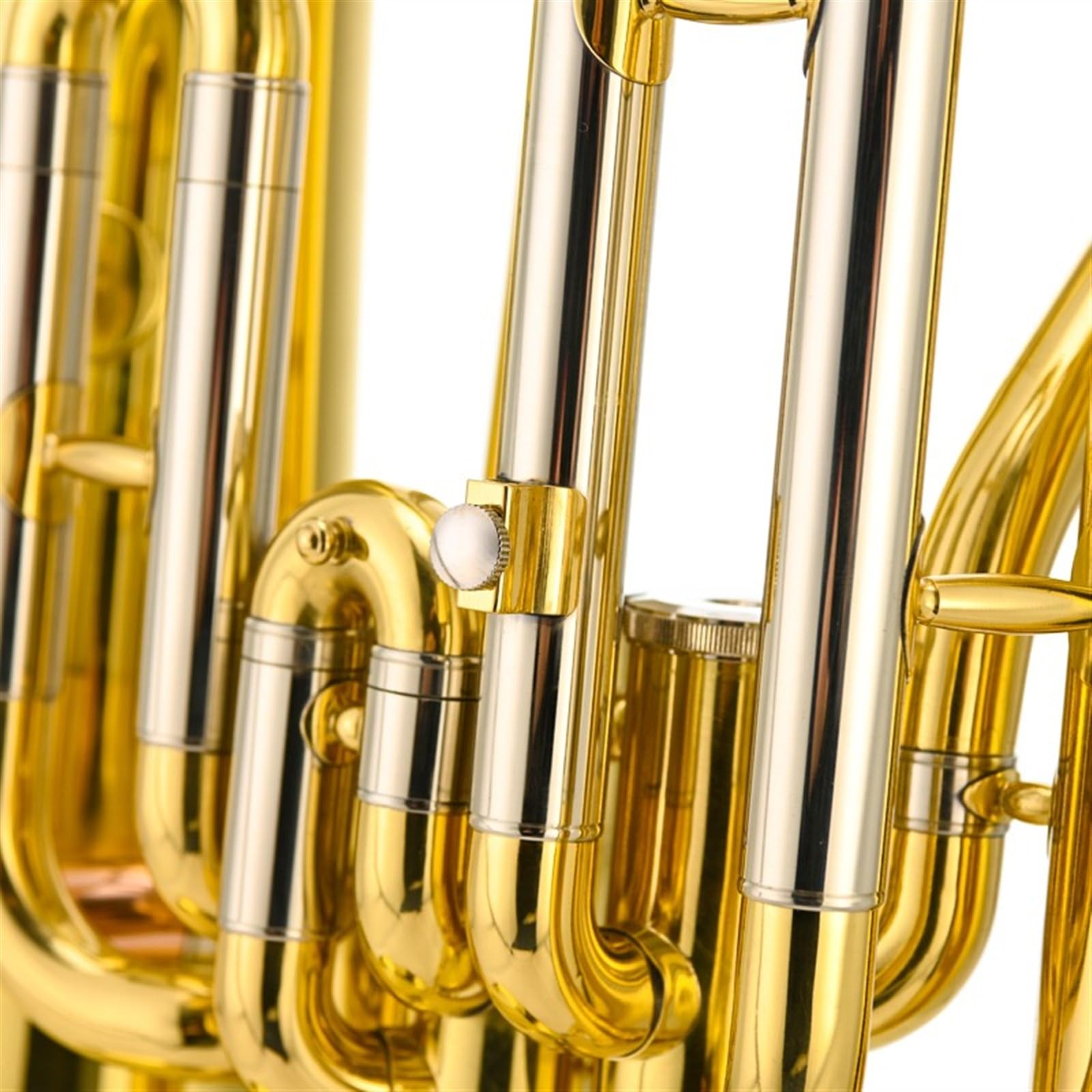 Professionelles Euphonium B-Dur-Euphonium Mit Drei Ständern, Messingfarbe, Gold, Professionell Spielendes Blechblasinstrument Mit Zubehör
