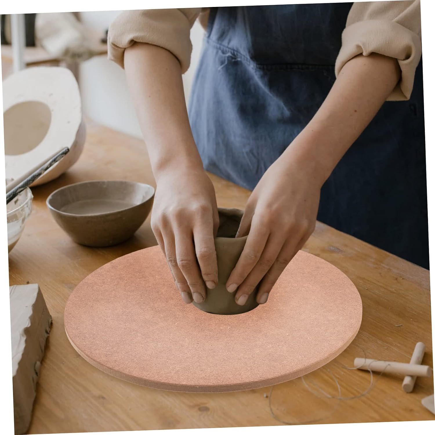 PLAFOPE Sculpting Base Plate Wood Board for Clay Drying and Pottery Craft DIY Clay Sculpting Tool Compressed Density Board for Artists and Hobbyists