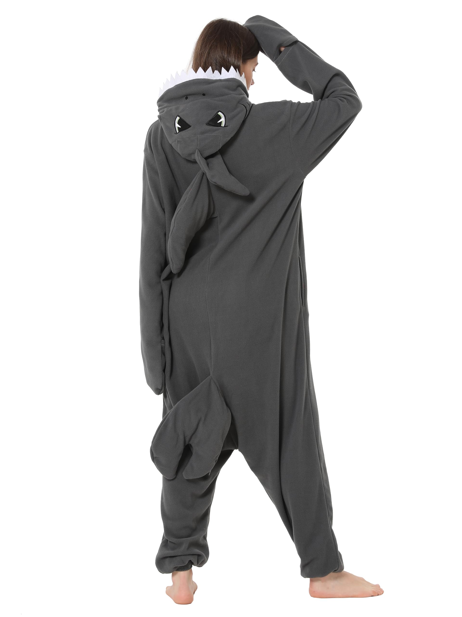 Tuta intera da adulto, squalo, costume da animale, pigiama per Halloween, Natale, tuta da donna e uomo, unisex, per carnevale
