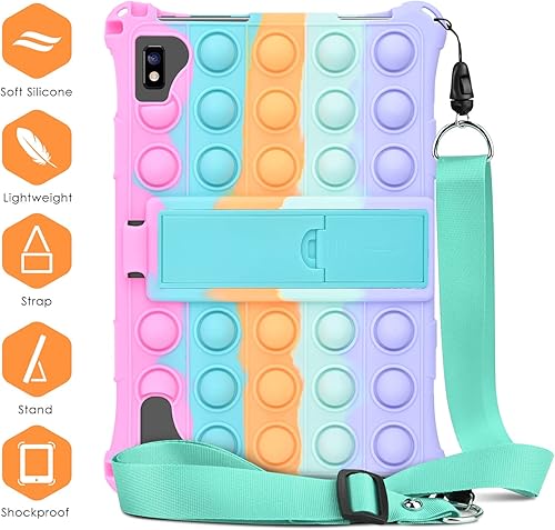 Miniatura 7 de DETUOSI Funda de Silicona para Tablet VASTKING KingPad K10 Pro, con Lápiz Táctil y Correa para el Hombro, Funda Protectora Suave Multi-Ángulo