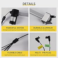 Vista 5 de Mulin Electric Motor reclinable eléctrico de repuesto con cable modelo ML8-382 Actuador lineal para sofá, silla elevadora, sofá, asiento de masaje