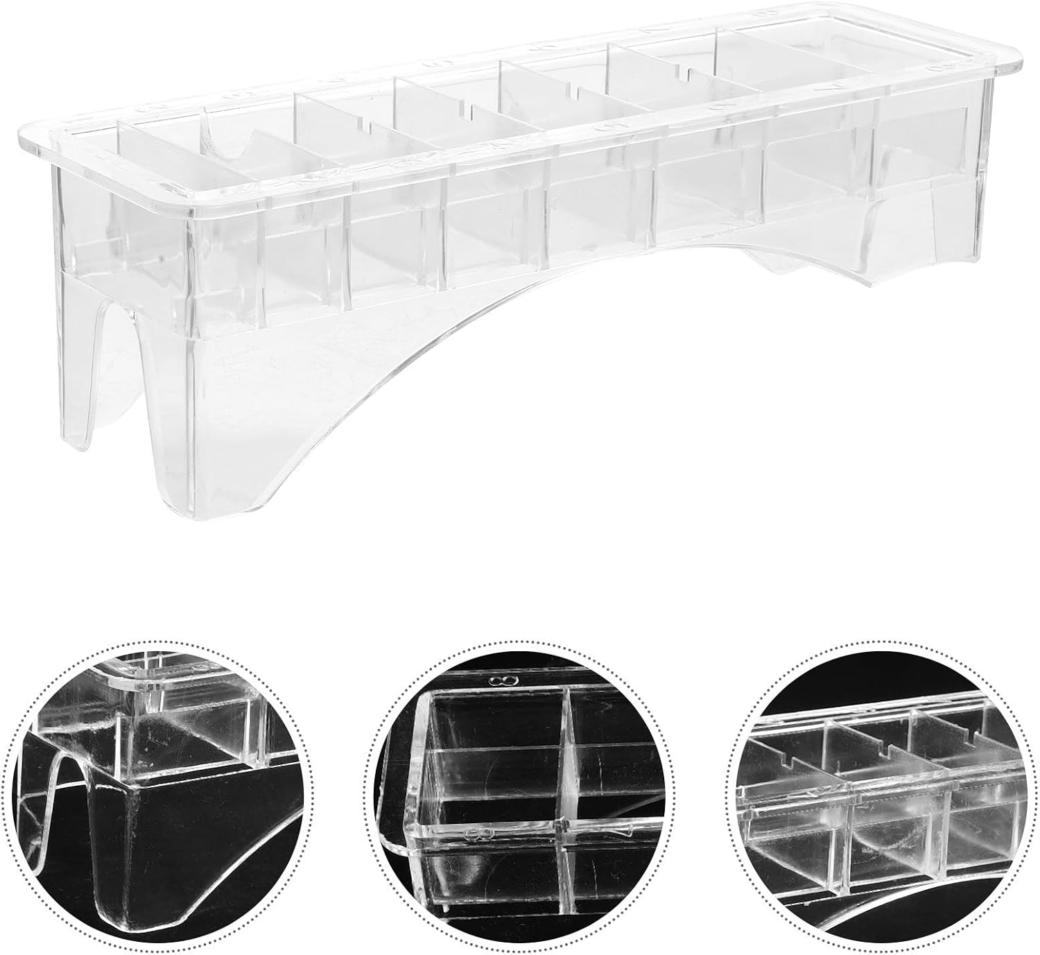 Hair Clipper Comb Organizer with 8 Slots White Ps Storage Box