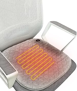 وسادة تسخين كهربائية محمولة لكرسي المكتب USB وسادة مقعد ساخنة كبيرة الحجم 3 إعدادات درجة الحرارة آلة تسخين المقعد الحراري السريع قابلة للغسل 18x18in رمادي