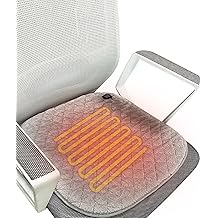 Portable Electric Heating Pad for Office Chair USB Large Size Heated Seat Cushion 3 Temperature Settings Fast Heat Seat Warmer Machine Washable 18x18in Grey