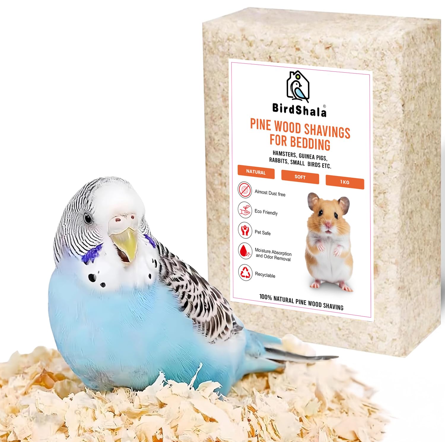 BirdShala Pine Wood Shavings for Bedding | Ultra Soft, Natural & Low Dust | Odor Control & High Absorption | Safe for Hamsters, Guinea Pigs, Rabbits, Small Birds & Pets |1KG Pack-image-13
