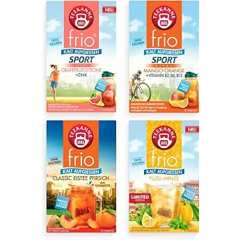 Teekanne Tee Frio Mix of 4 - Cold Tea with Flavour Refreshing Tea Bags