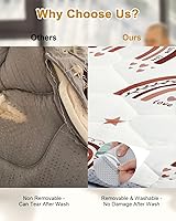 Vista 7 de Premium Foam Baby Play Mat 50" x 50" with Removable Cover, Extra Thick Padding Playpen Mat, Non-Slip Floor Mat, Stylish & Easy to Clean for Crawling