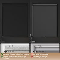 Vista 4 de Persianas enrollables opacas para ventanas, persianas enrollables sin cordones con cenefa de cassette, persianas de ventana de jacquard a rayas