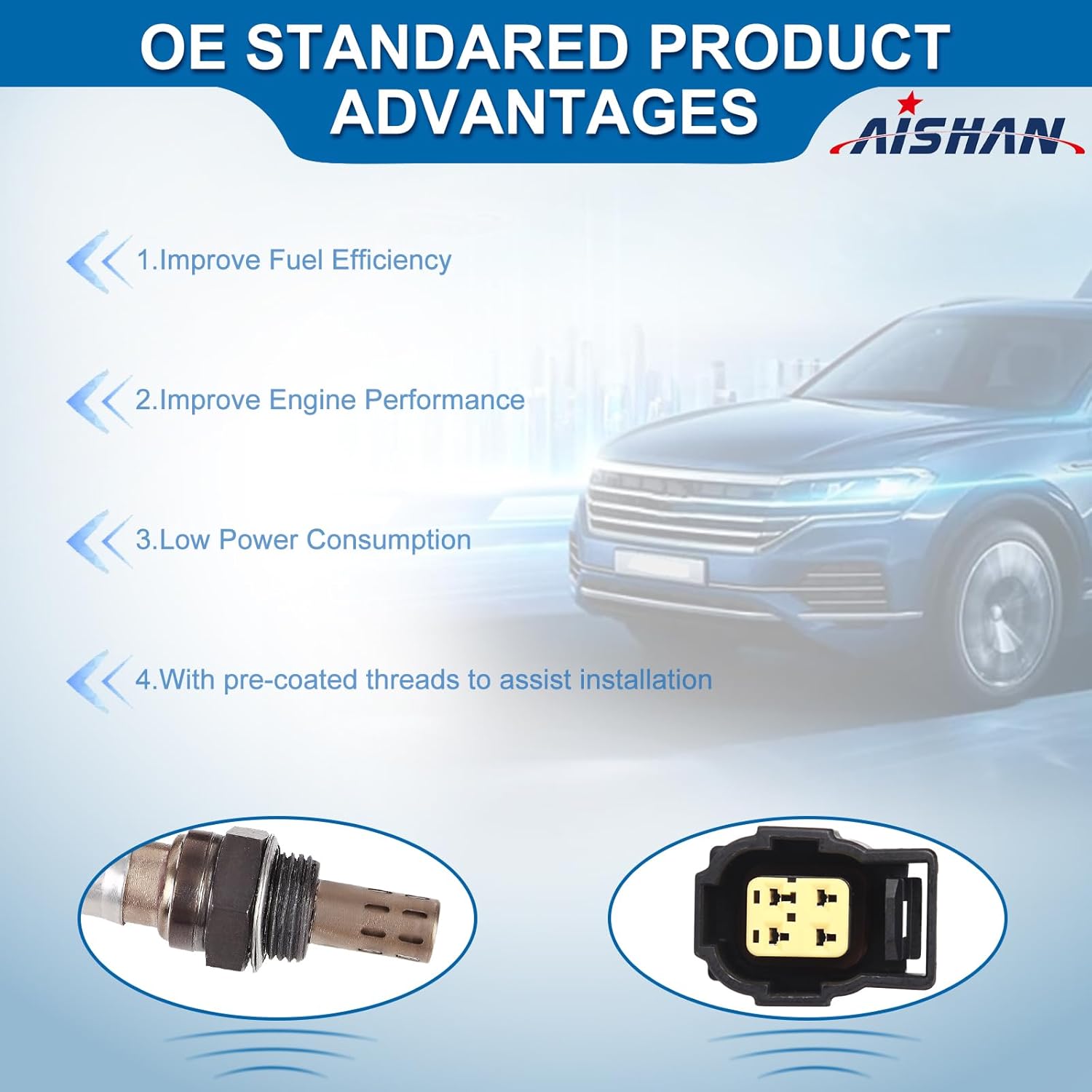 4PC O2 Oxygen Sensor Upstream/Downstream Compatible with Jeep Wrangler TJ Grand Cherokee Chrysler PT Cruiser Dodge Ram 1500 2500 3500 Van Dakota Durango 2001-2003 Replace 56028994AA 56041698AA