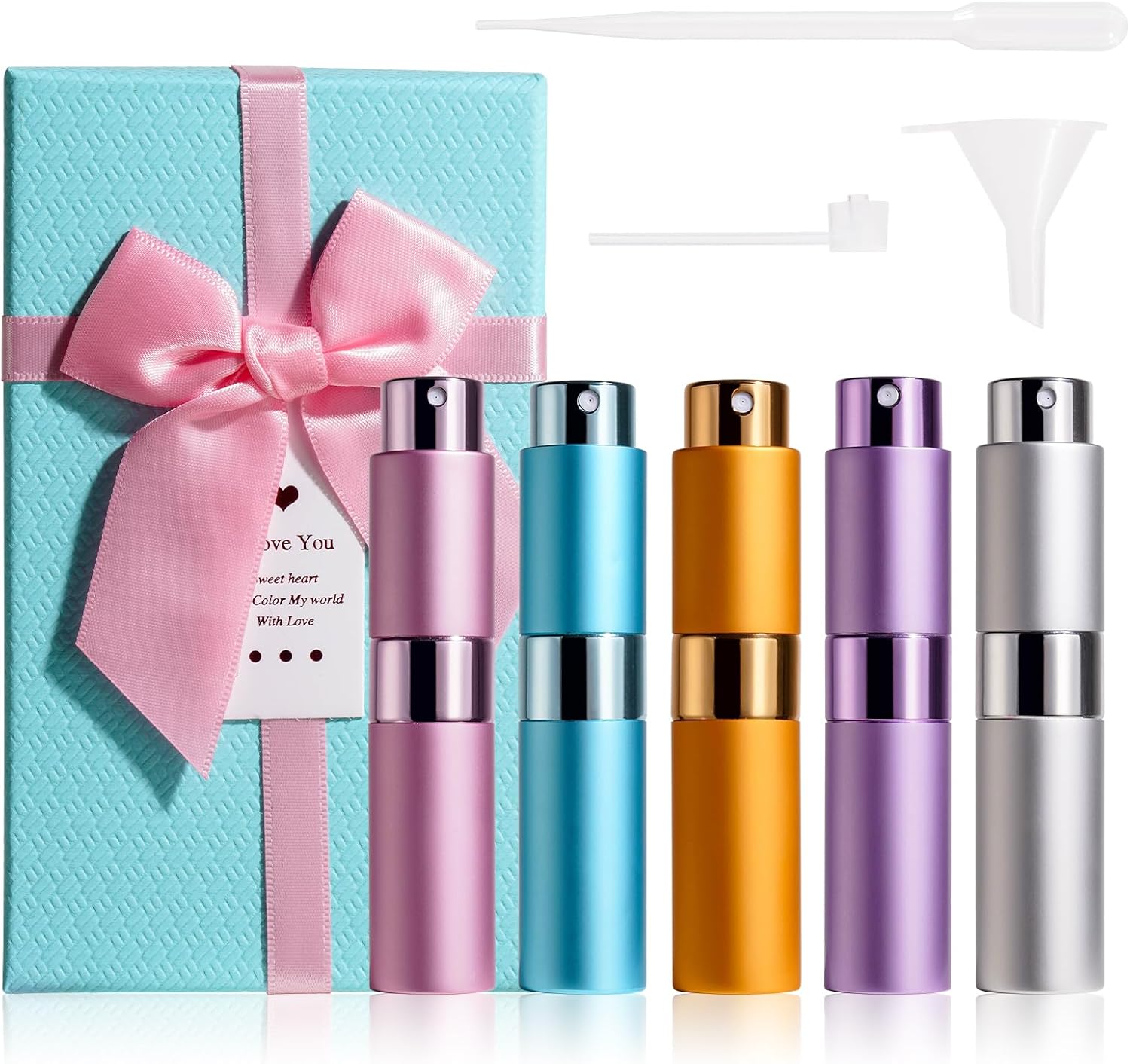 JPNK 5PCS Travel Perfume Atomizer Refillable Spray Bottles