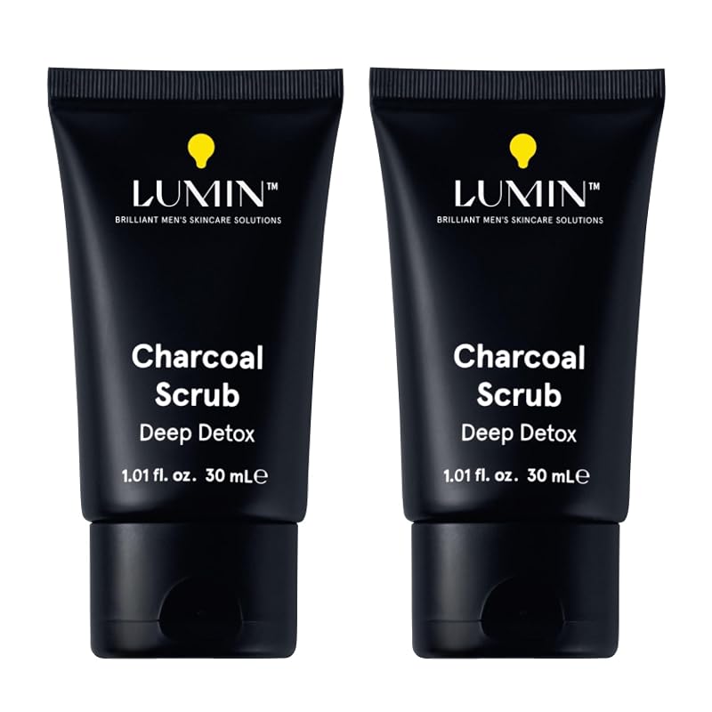 Esfoliante facial de carvão Lumin para homens, 2 unidades