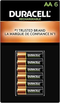 Duracell Rechargeable AA 2500mAh Batteries, 6 Count (Pack of 1), Double A Battery for Long-lasting Power, All-Purpose Pre-Charged Battery for Household and Business Devices