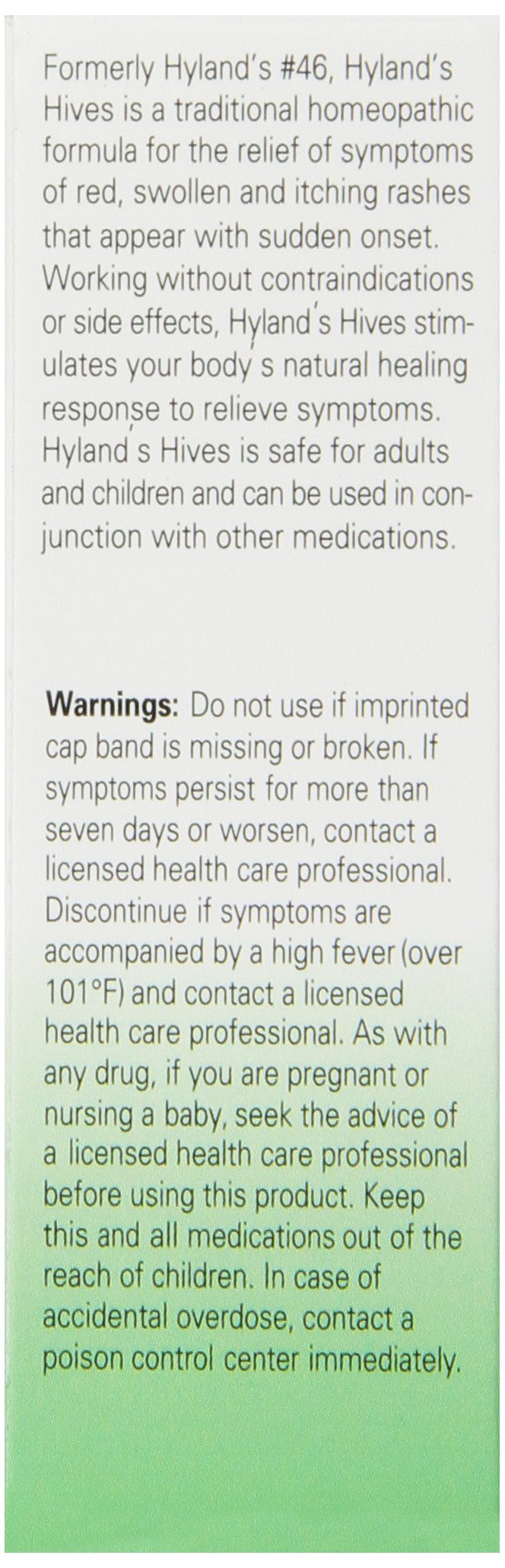 Itch Relief Tablets for Hives by Hyland's, Fast Natural Relief of