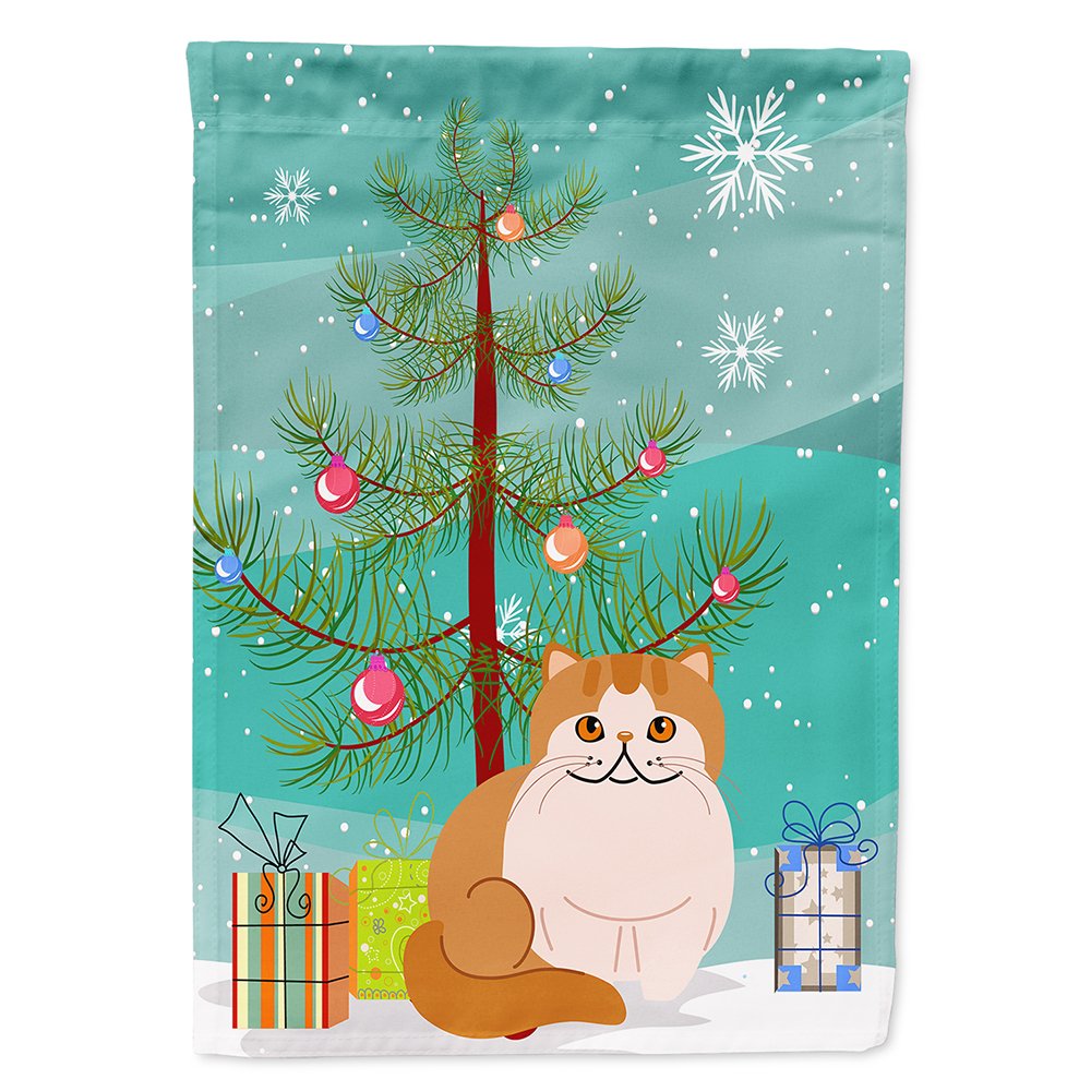 Exotic Shorthair Cat Merry Christmas Tree Flag pour sublimer votre jardin en hiver