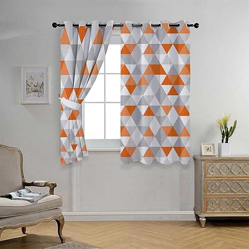 Cortinas Blackout Geometric Decor Collection Grommet Short Door Curtains Tapestry Curtains 85Inch Width by 108Inch Length,2 Panels