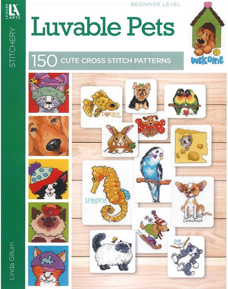 LEISURE ARTS Cross Stitch Luvable Pets Cross Stitch Book, Patterns, Books, Pattern Book, Design Books, Design Books