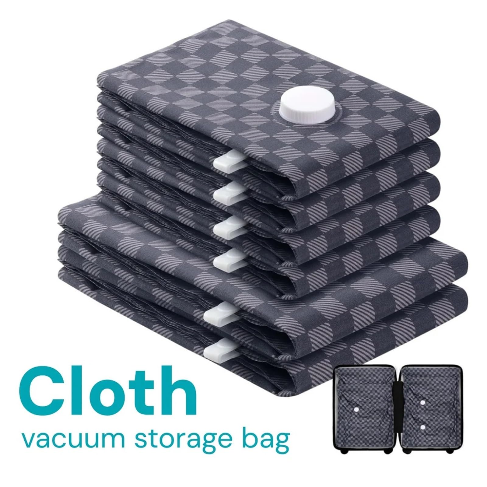 10 Sacchetti Sottovuoto, Articoli Essenziali Da Viaggio, Valigie, Vestiti, Organizer, Sacchetto for Imballaggio, Accessori Pratici, Cubetti Di A Compressione Per Coperte(90x70cm)
