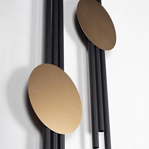 Miniatura 3 de ARTEPERA Juego de 2 piezas de arte de pared de metal de líneas antiguas, decoración de pared moderna y única, escultura de pared de metal para sala