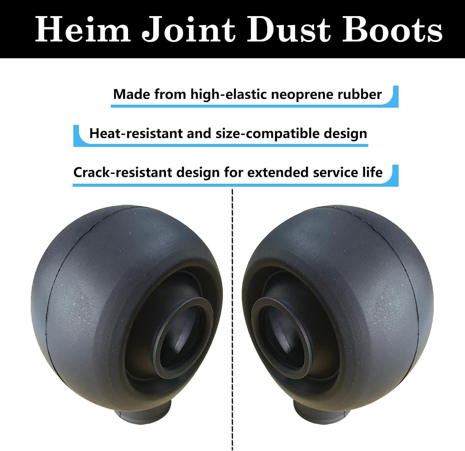 Heim Joint Boots 5/8", Heavy Duty Rod End Dust Seals, High Temp Resistant Silicone Covers, Off-Road Suspension Use 4 Pack