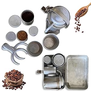 Kit de café extra raro para coleccionistas de camping, portátil de viaje al aire libre, juego de espresso y vertido, mini cafetera de viaje vintage, regalo de nostalgia para los amantes del café
