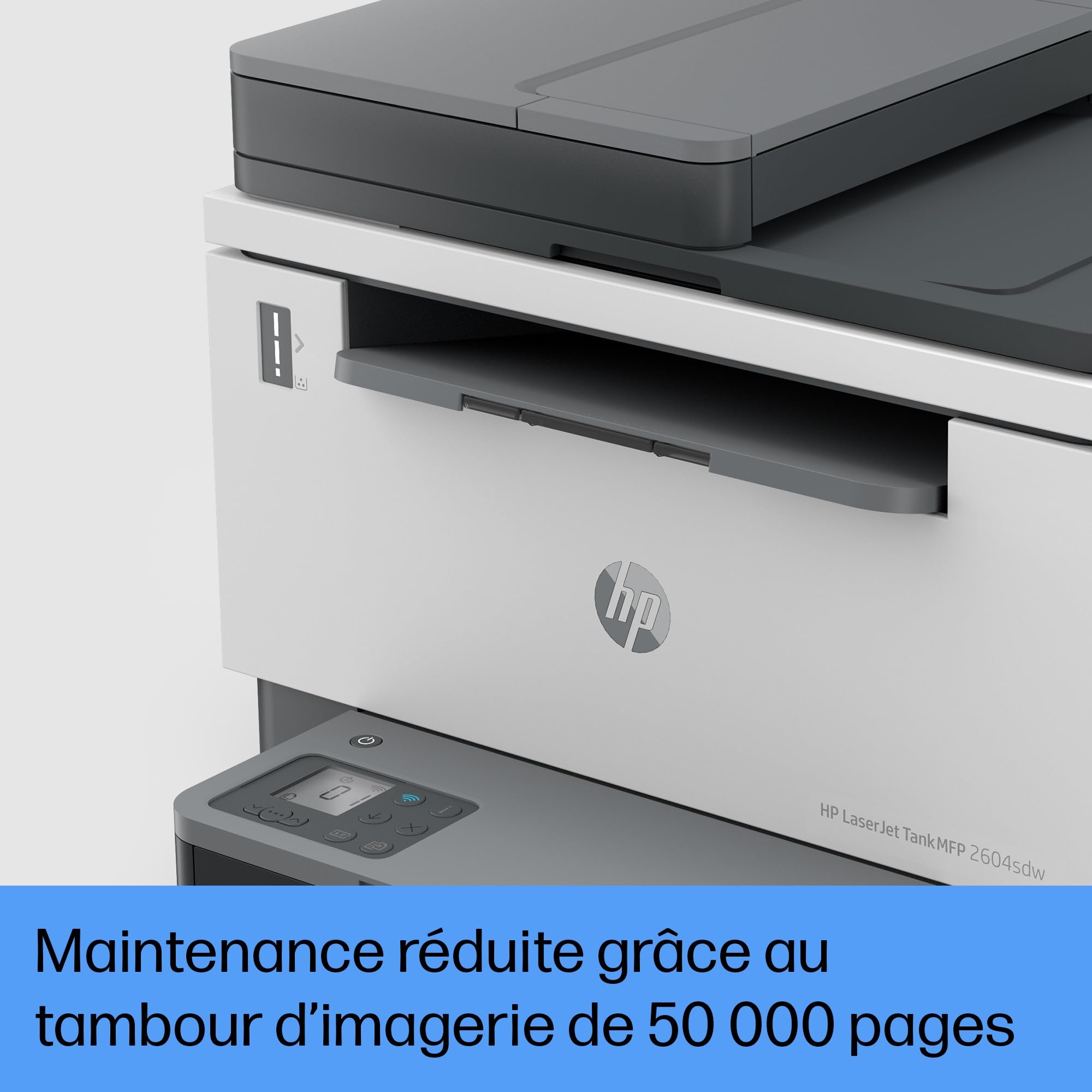 HP Laser Tank 2604sdw, 381V1A, Imprimante Monochrome Multifonction, Réservoir de Toner intégré, Impression Recto/Verso Automatique, 22 ppm, Jusqu’à 5000 Pages, Numérisation, Wi-FI, USB, Blanche